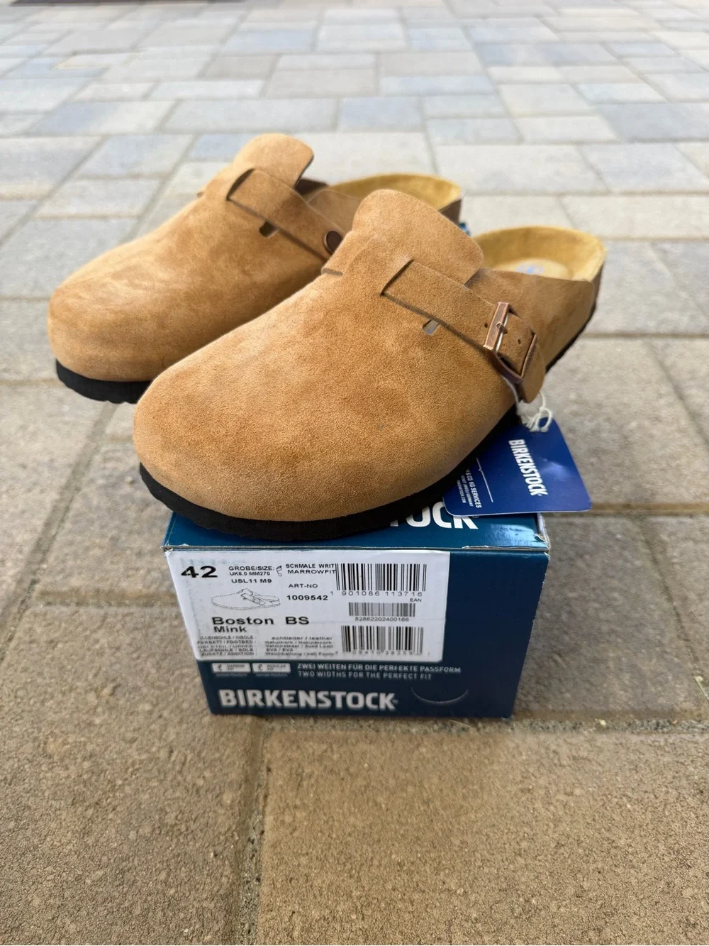 Birkenstock Boston Suede Clog in Mink Brown